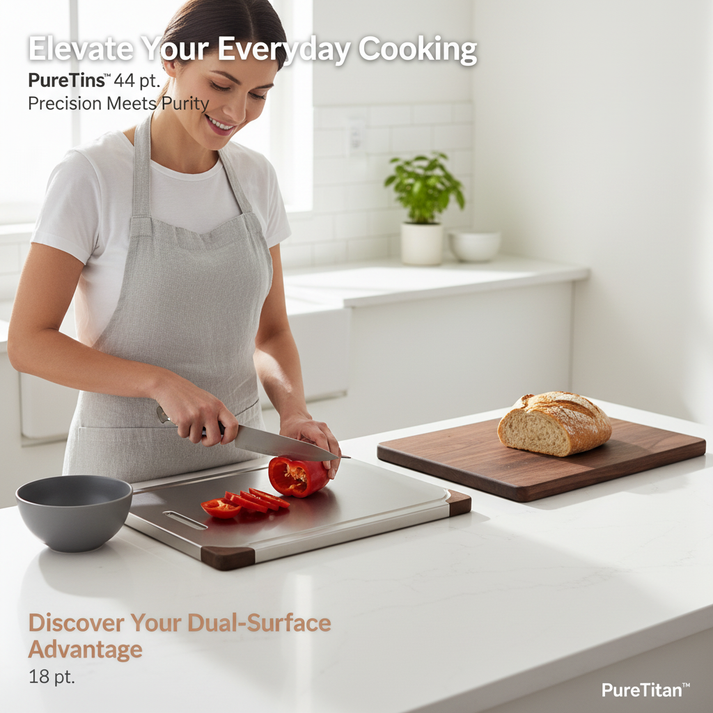 PureTitan Dual-Surface Titanium & Ebony Cutting Board